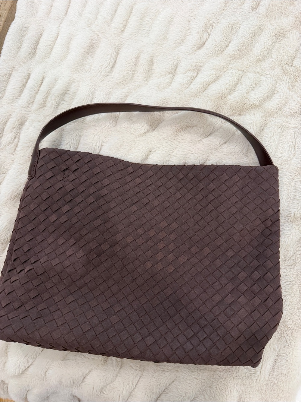 Anthropologie Woven Shoulder Bag in Dark Brown